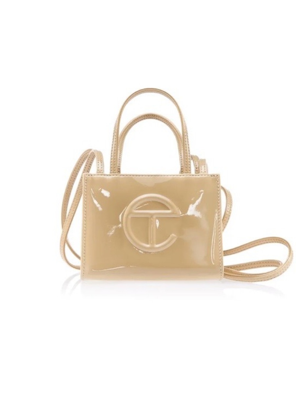 Small Shopping Bag | Khaki Patent